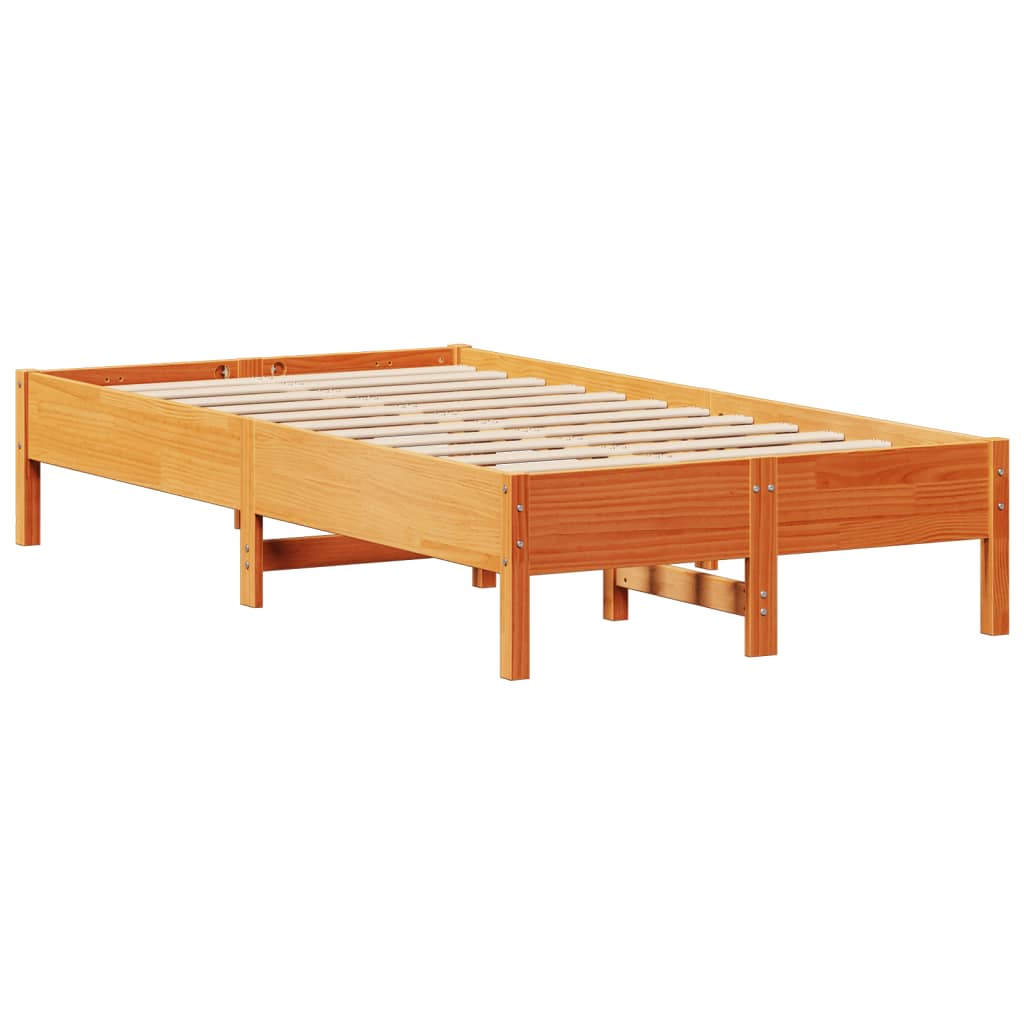 Bed Frame without Mattress Wax Brown 75x190 cm Small Single Solid Wood Pine